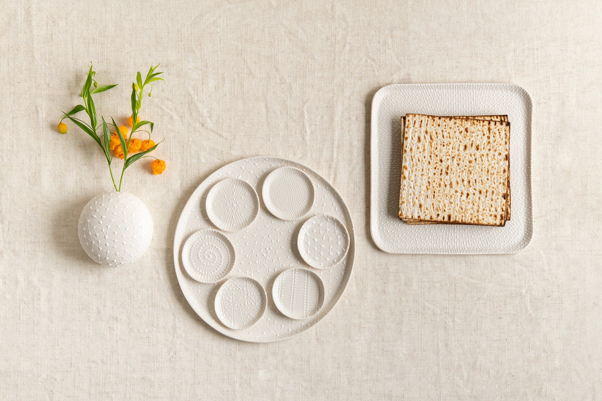 Full Seder Plate | White
