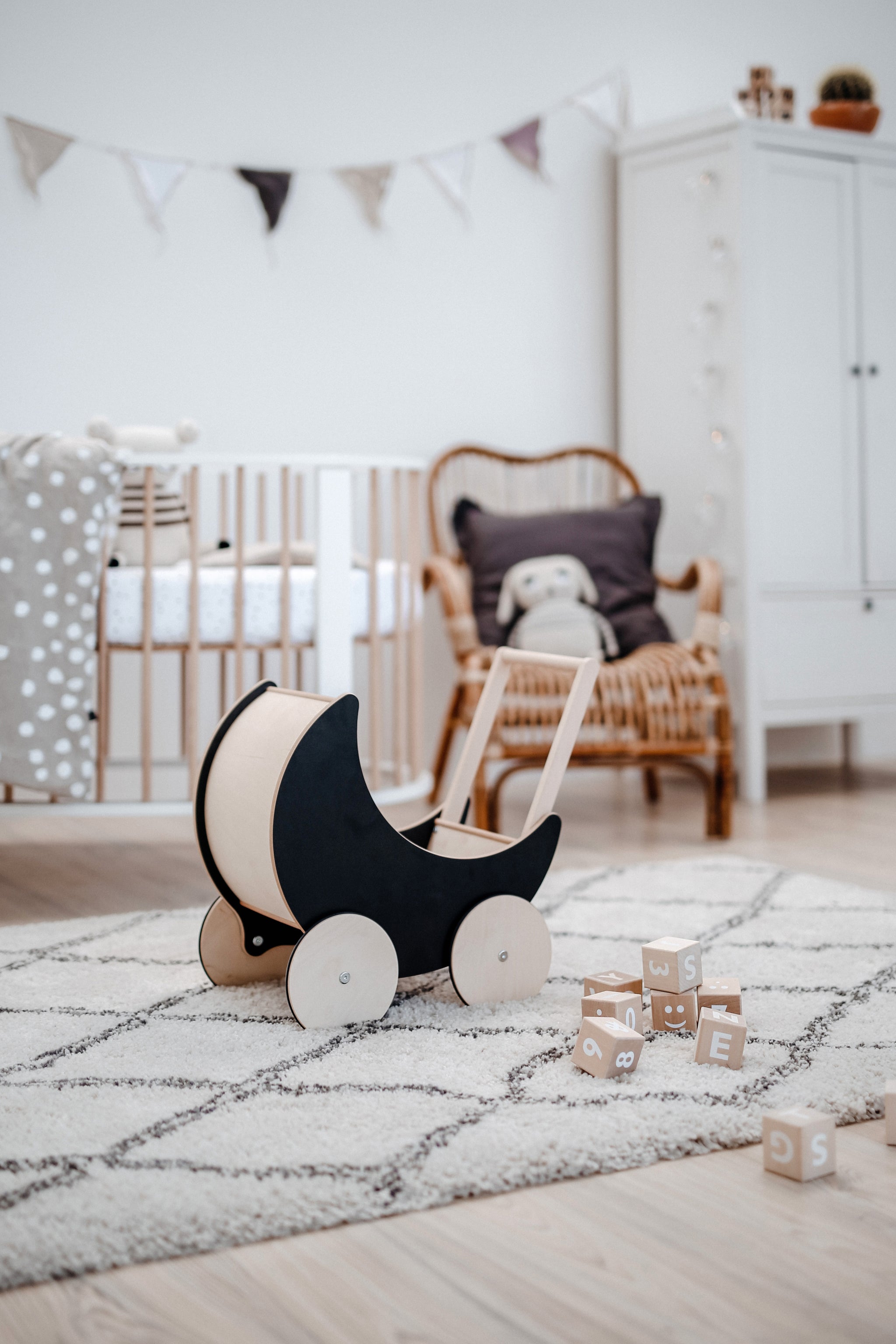 LITTLE WOODEN TOY PRAM FOR DOLLS BaBoo New York